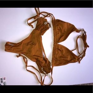 burnt orange shell bikini